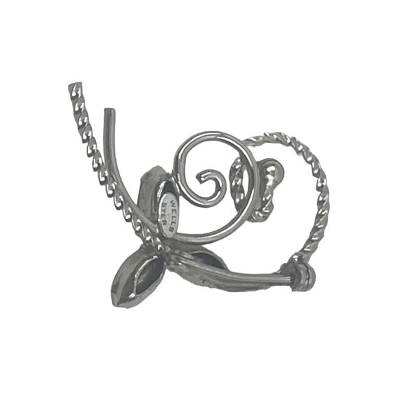 Vintage Wells Brooch Pin With Blue Rhinestones and Silver - Picture 4 of 7